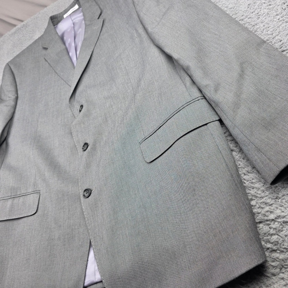 Sean John Mens Grey 3 Button‎ Suit Jacket Blazer 46R Fine Tailoring